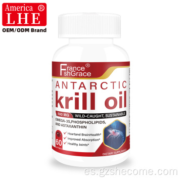 Shecome Aceite de krill Cápsulas blandas Corazón Cerebro Salud de las articulaciones